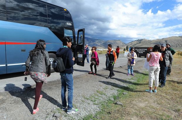 Bus tourists